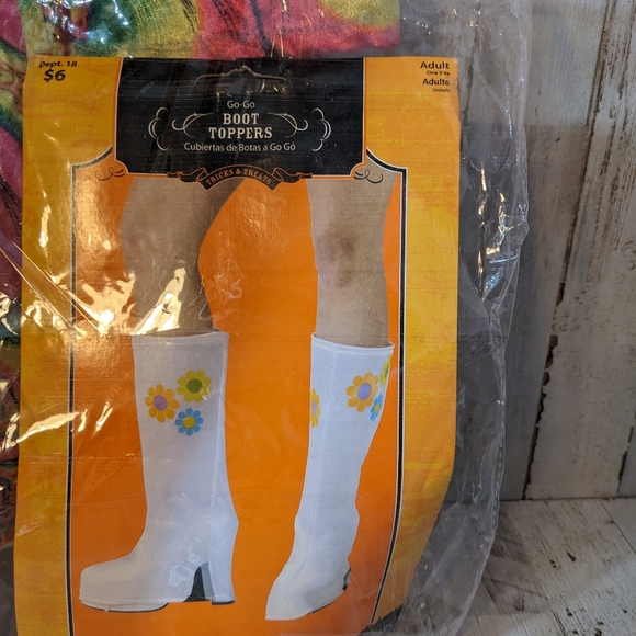 Women's Hippie Psychedelic Go Go 1970s Halloween Costume Rubie's With Shoe Cove - Picture 6 of 10